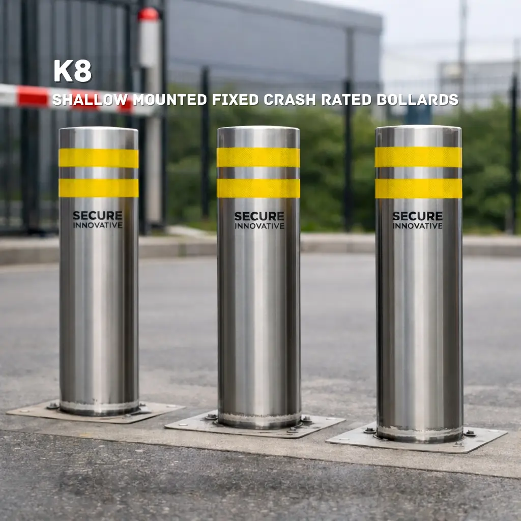 K8 Shallow Mounted Fixed Bollards
